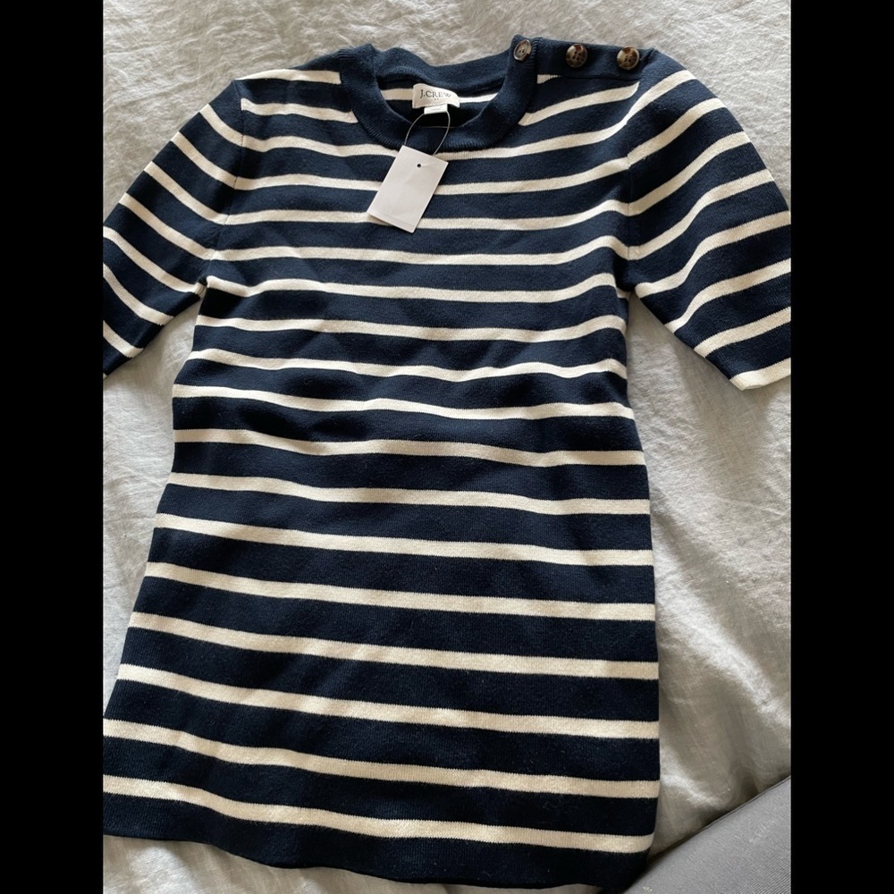 New - navy blue crew neck knit top - Picture 2 of 4